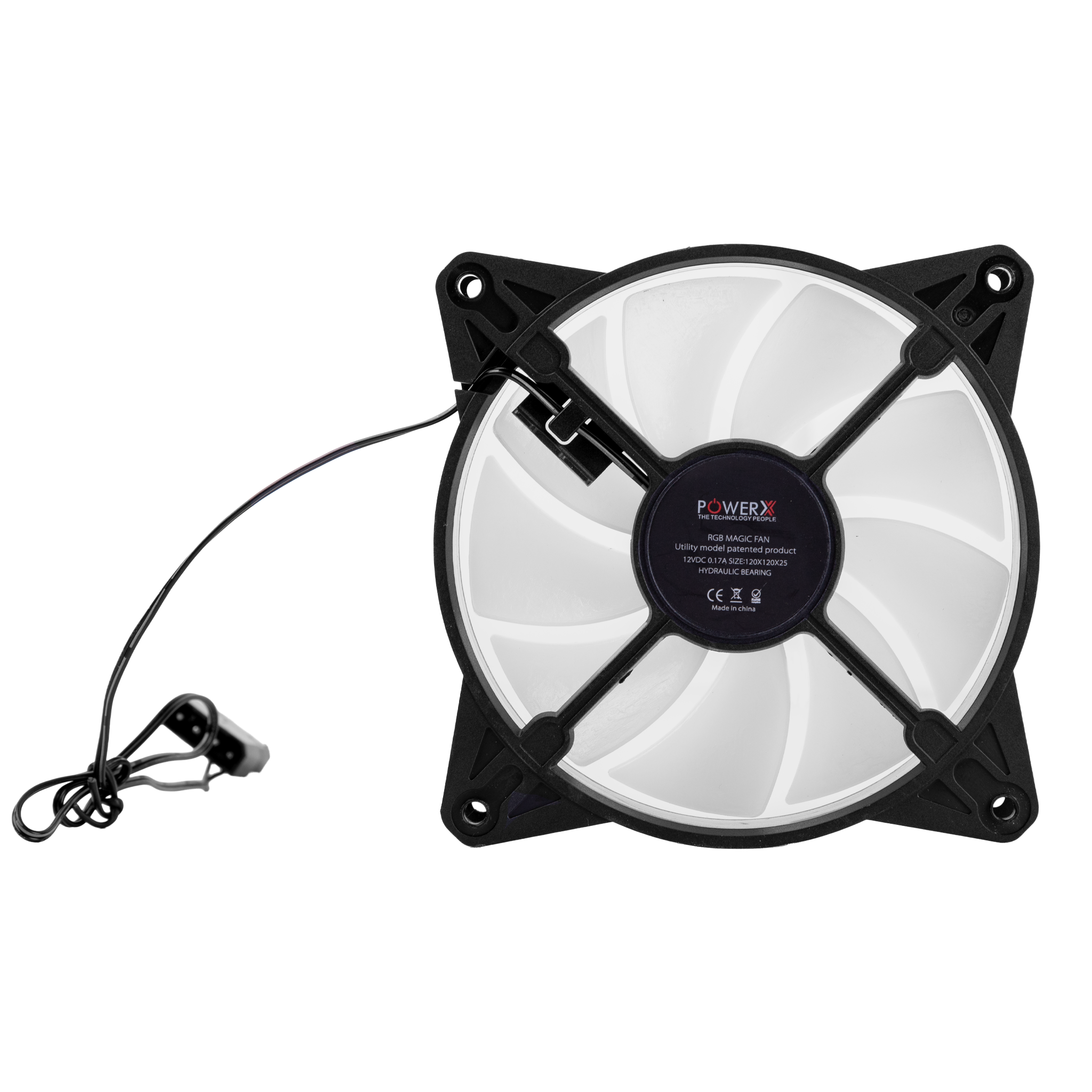 POWERX 120MM 9-Blade RGB Cooling Fan – Black