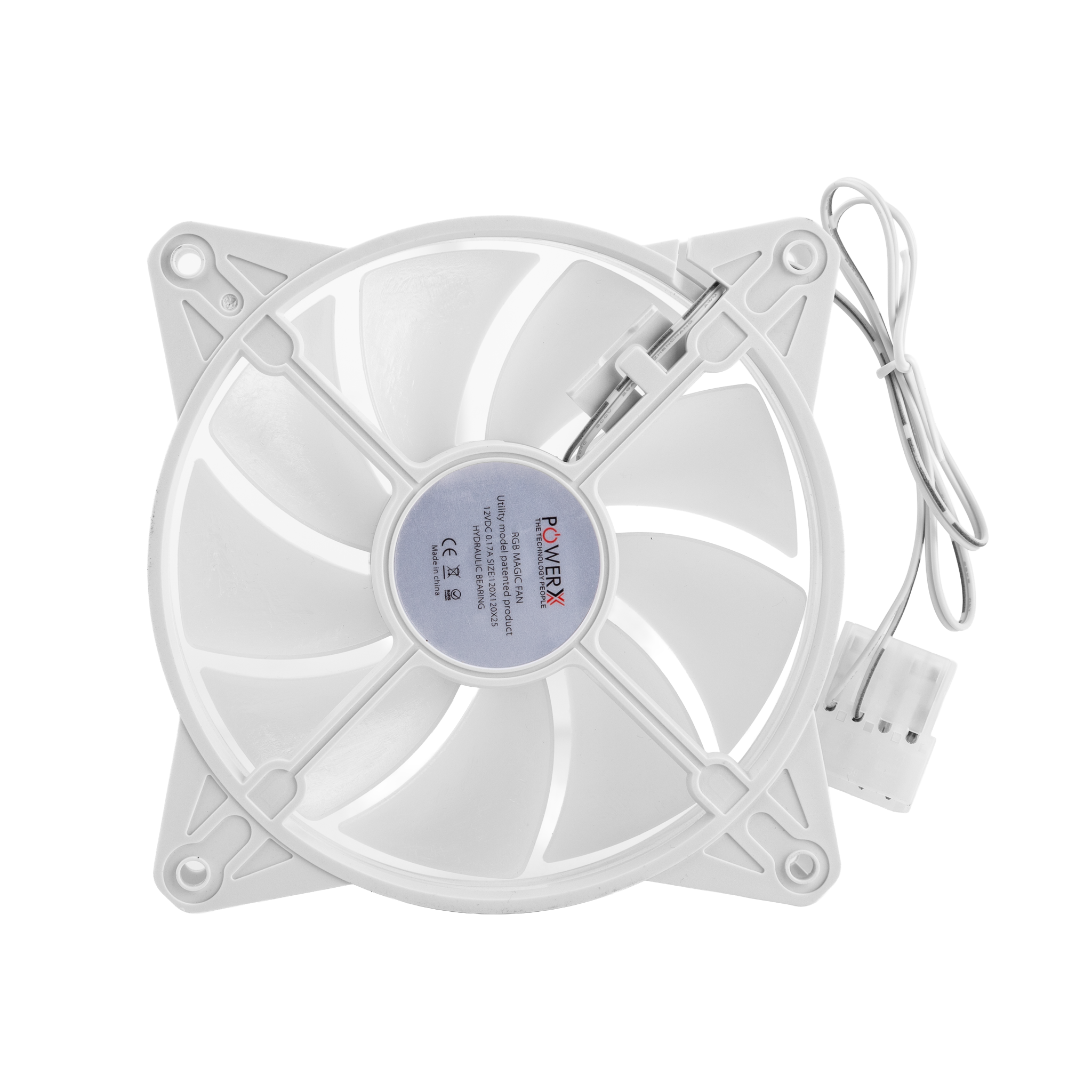 POWERX 120MM 9-Blade RGB Cooling Fan – White