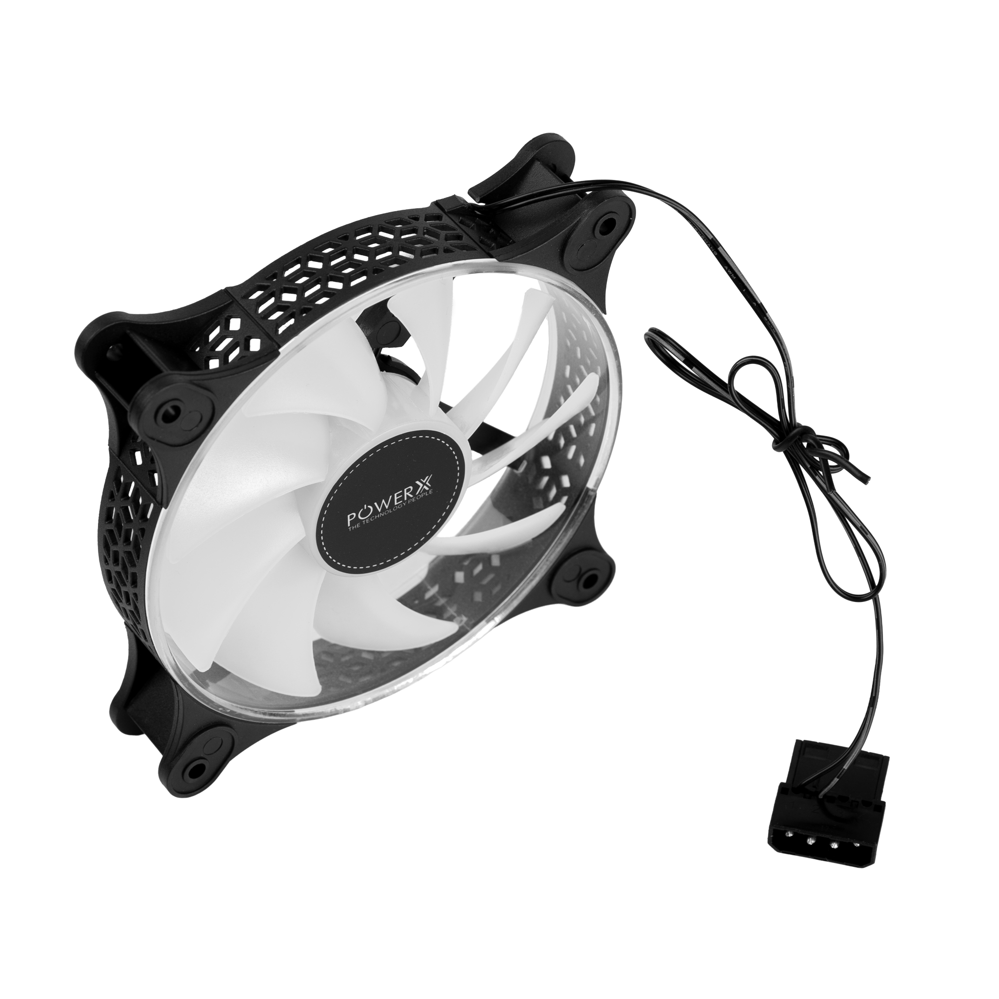 POWERX 120MM 9-Blade RGB Cooling Fan with Dual-Sided RGB Ring – Black