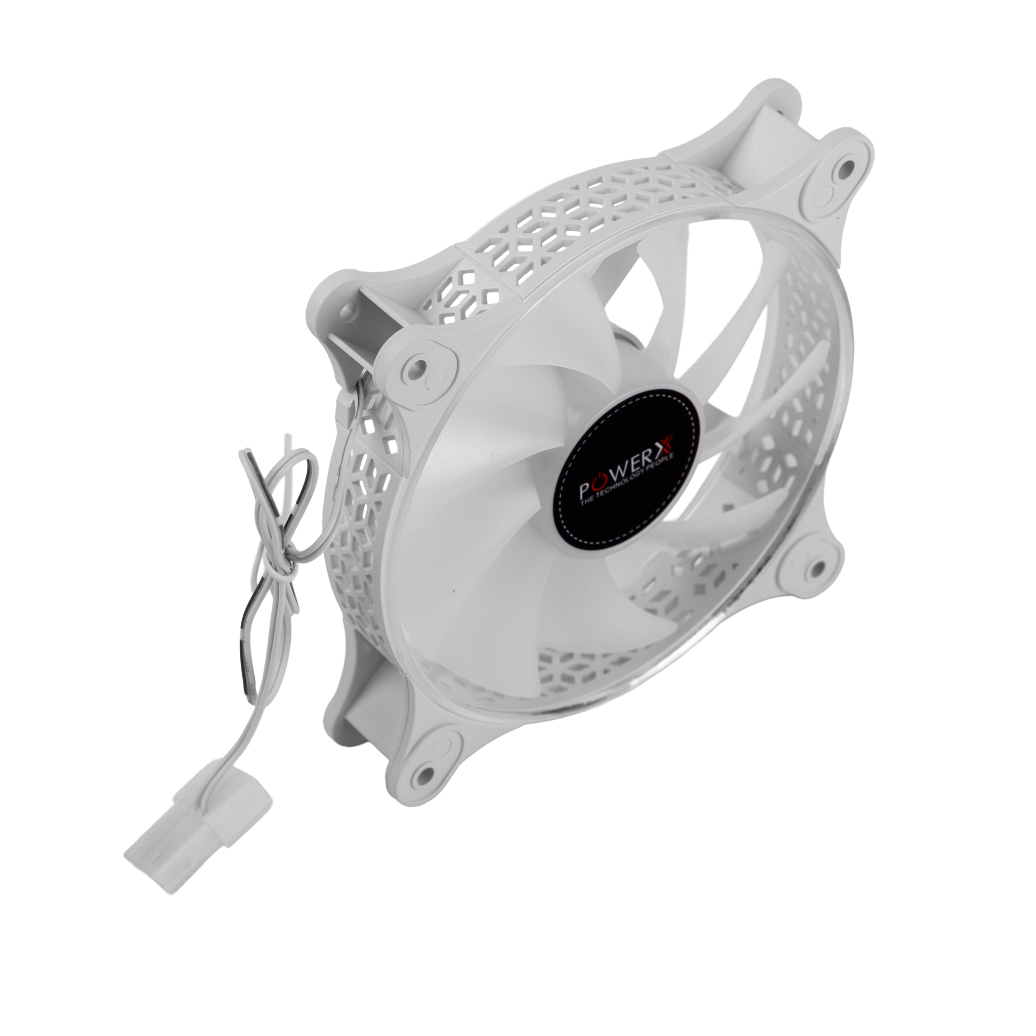 POWERX 120MM 9-Blade RGB Cooling Fan with Dual-Sided RGB Ring – White