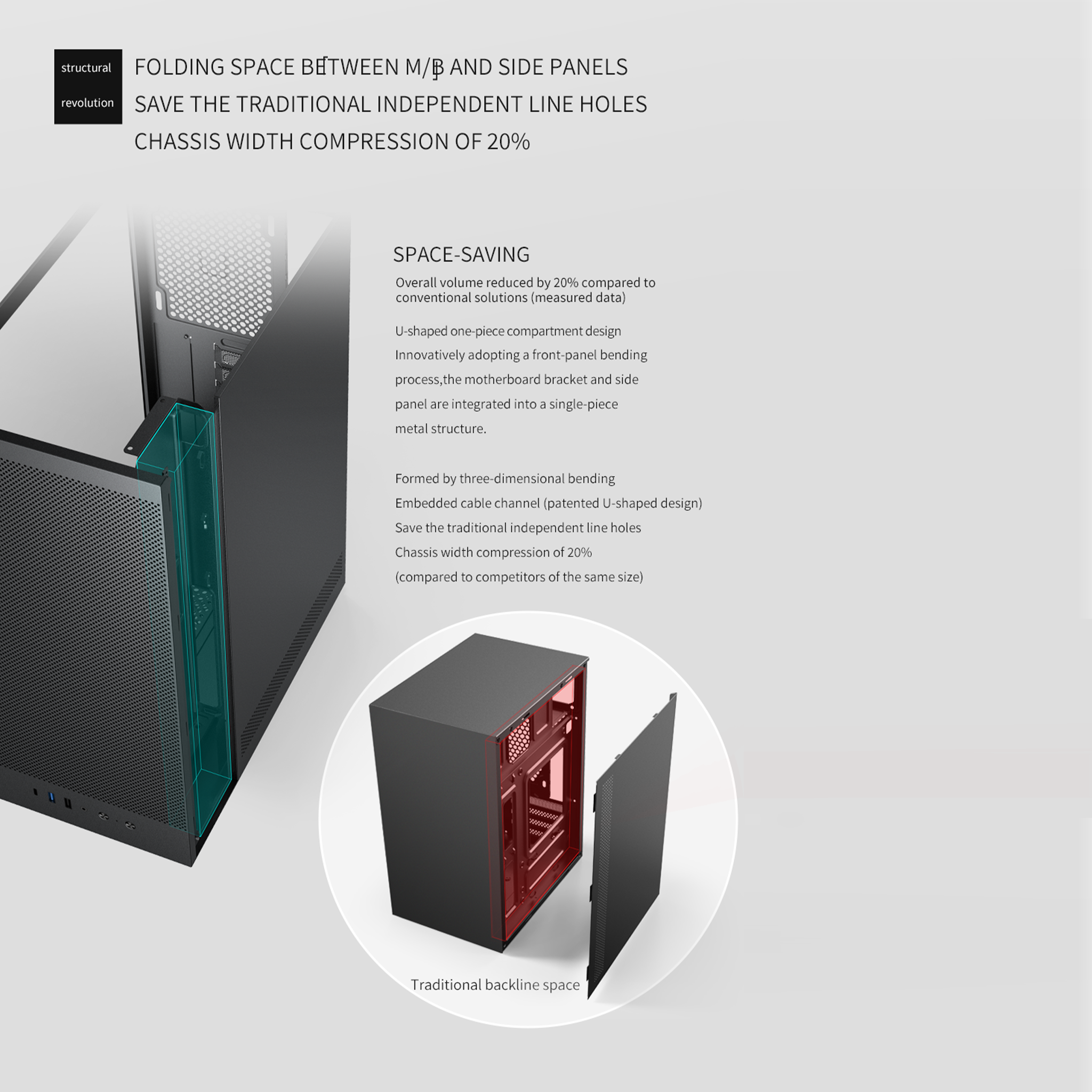 POWERX U900 Ultra Cabinet – RGB Mid Tower PC Case with Tempered Glass, ATX Support, 240mm Liquid Cooler, Type-C, Advanced Cable Management