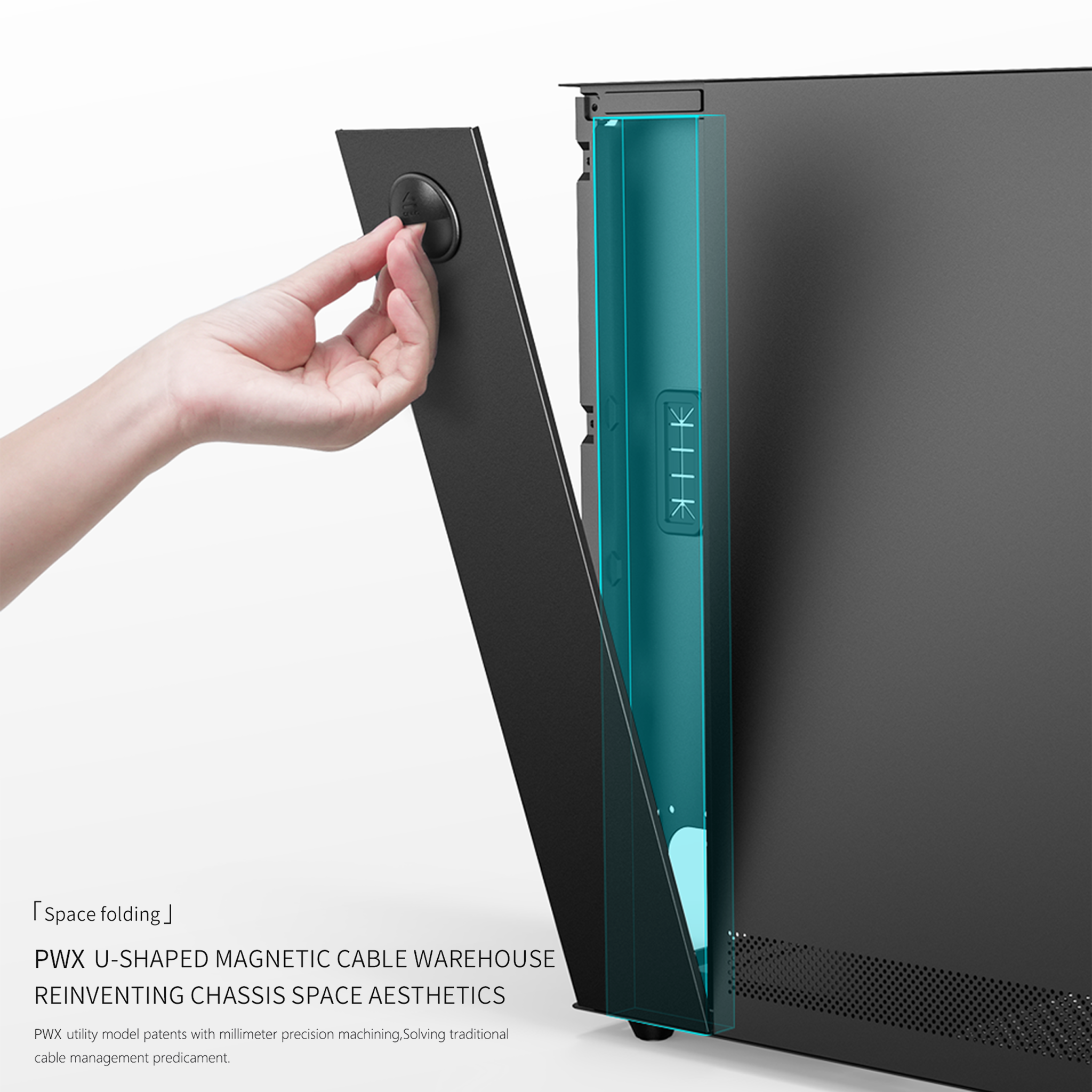 POWERX U910 Ultra Cabinet – RGB Mid Tower PC Case with Tempered Glass, ATX Support, 240mm Liquid Cooler, Type-C, Advanced Cable Management