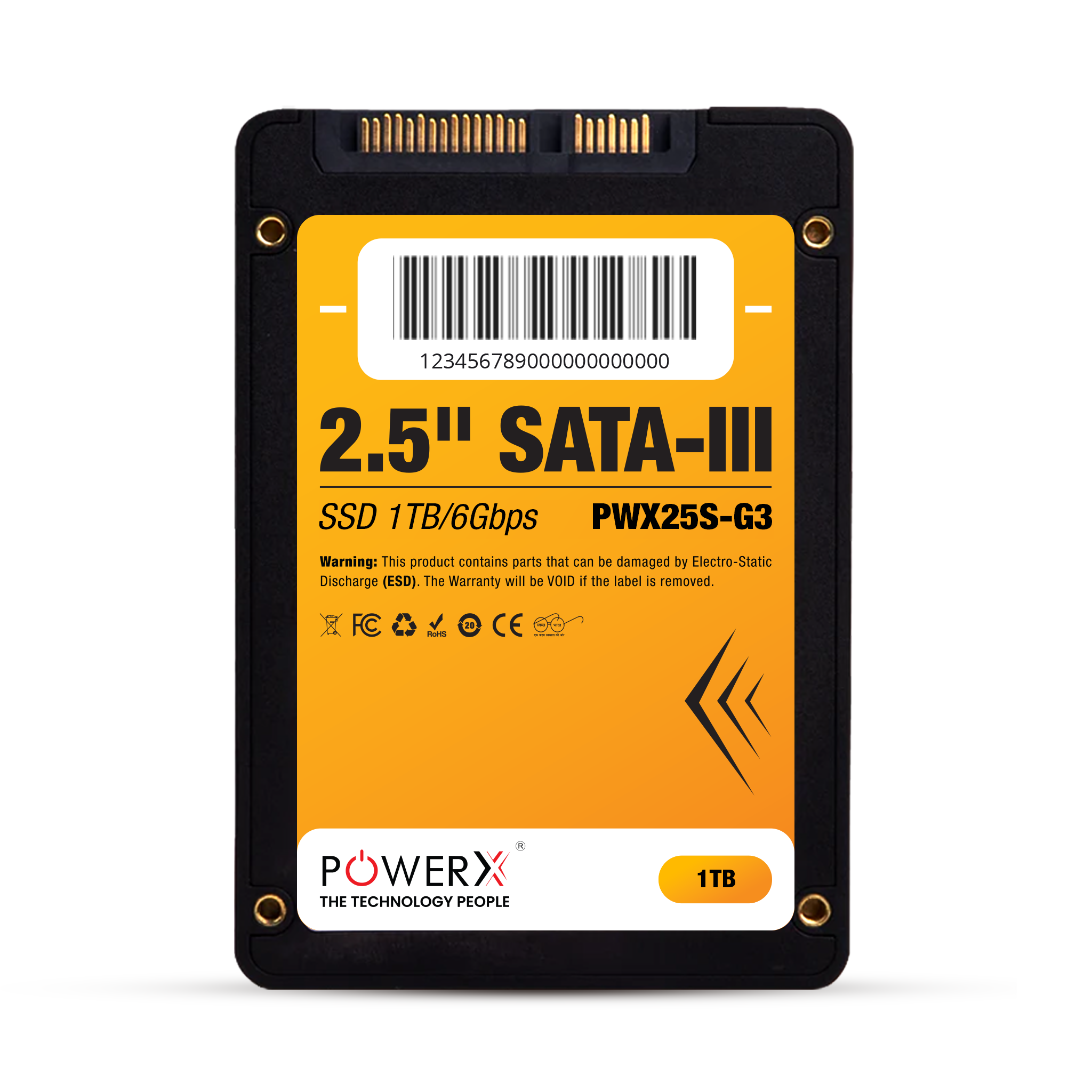 POWERX 2.5" SATA 3.0 SSD 1TB - 550MB/s Read, 490MB/s Write, 3D NAND TLC, High-Speed Storage Upgrade for PC & Laptop