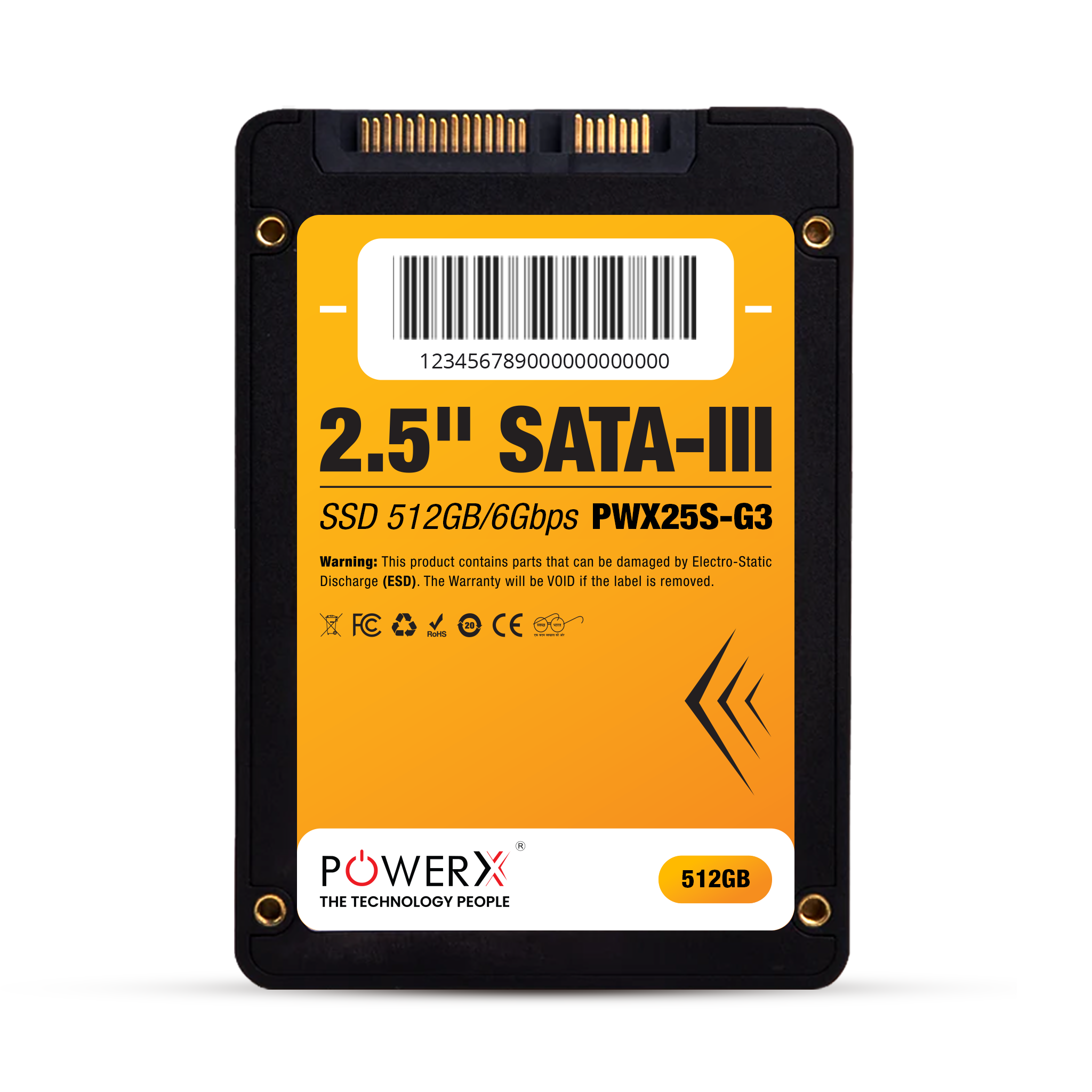 POWERX 2.5" SATA 3.0 SSD 512GB - 550MB/s Read, 490MB/s Write, 3D NAND TLC, High-Speed Storage Upgrade for PC & Laptop