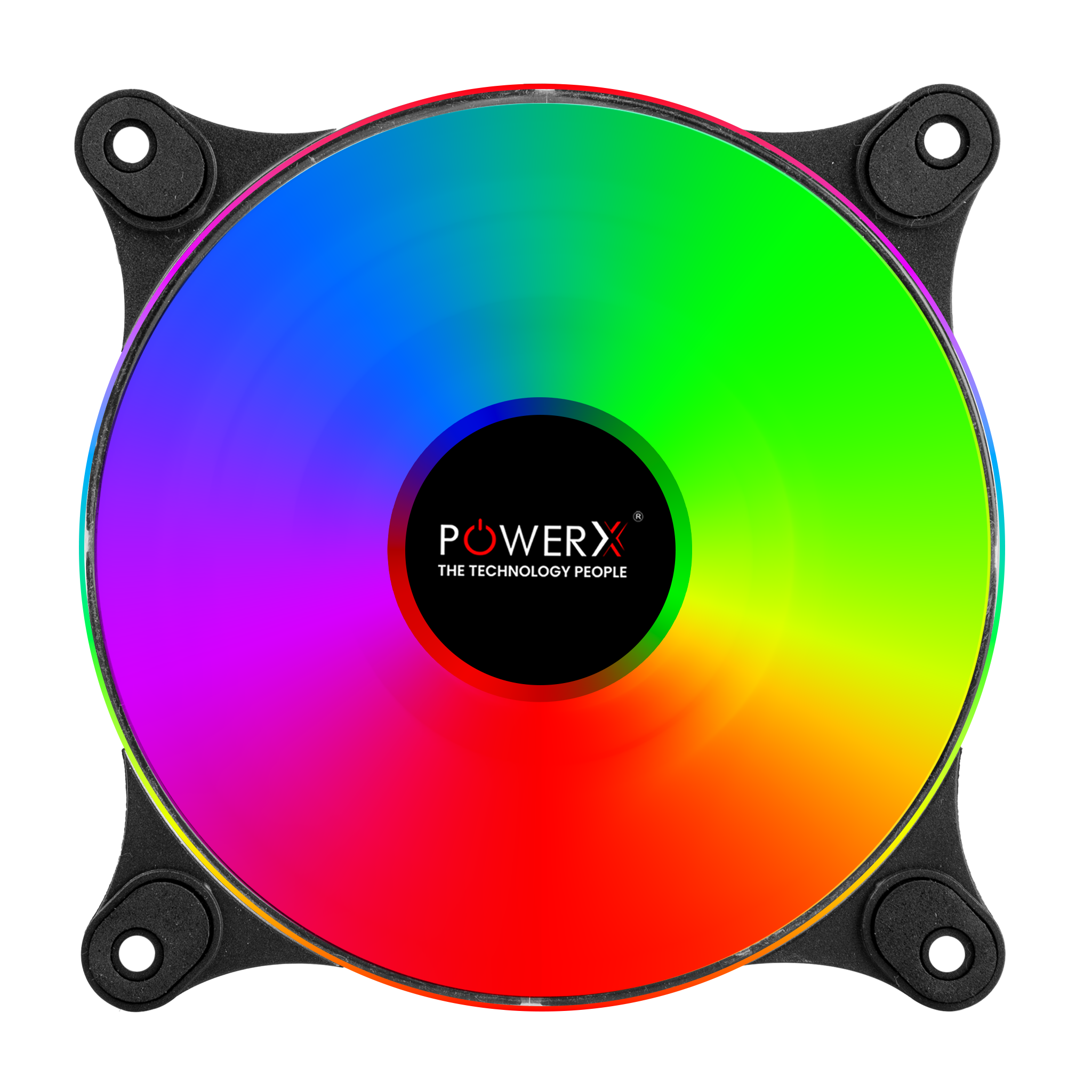 POWERX 120MM 9-Blade ARGB Gaming PC Cooling Fan with Dual-Sided RGB Ring – Black