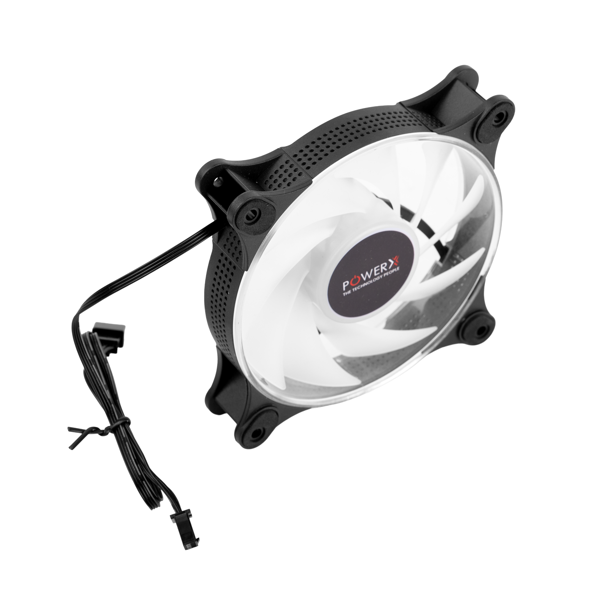 POWERX 120MM 9-Blade ARGB Gaming PC Cooling Fan with Dual-Sided RGB Ring – Black