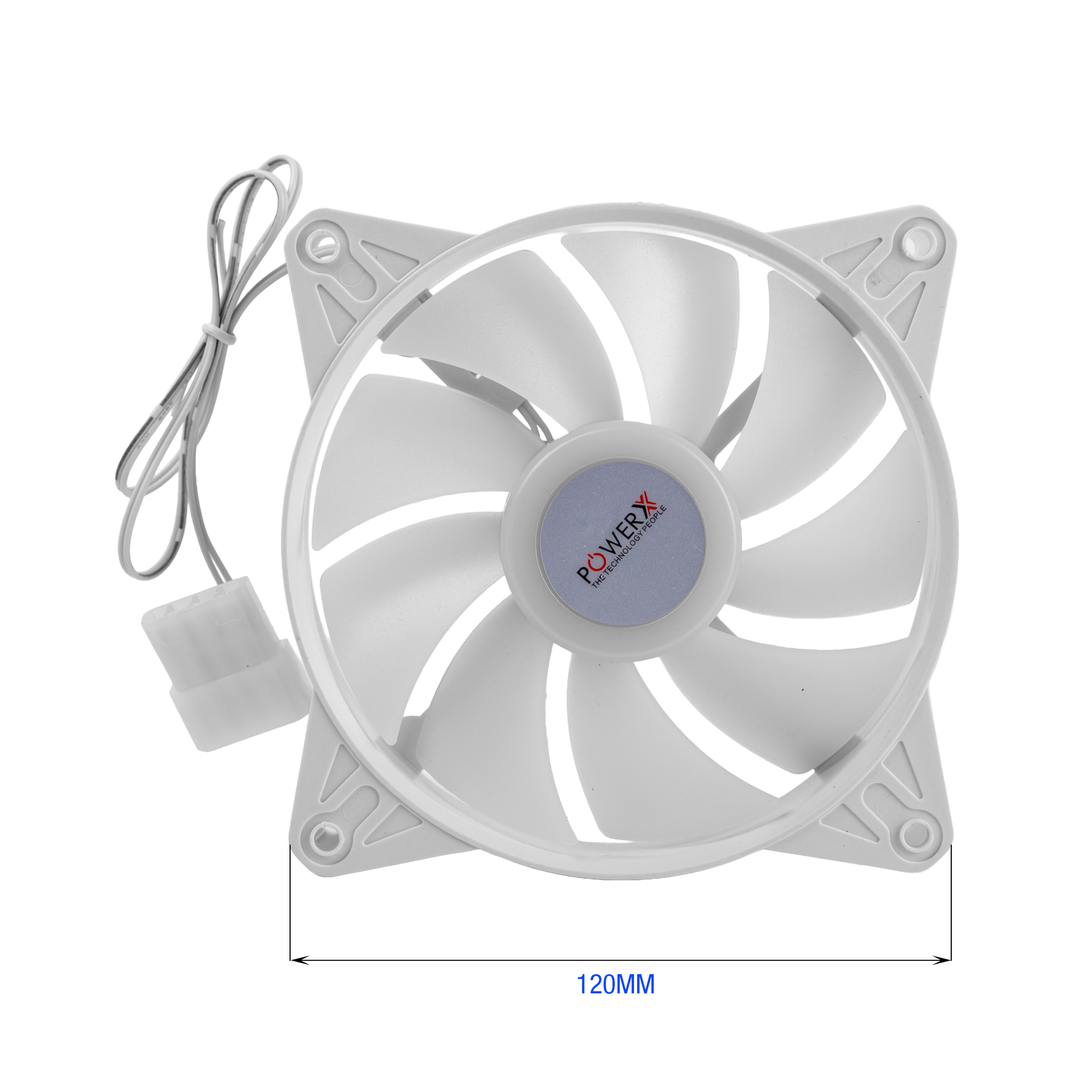 POWERX 120MM 9-Blade RGB Cooling Fan – White