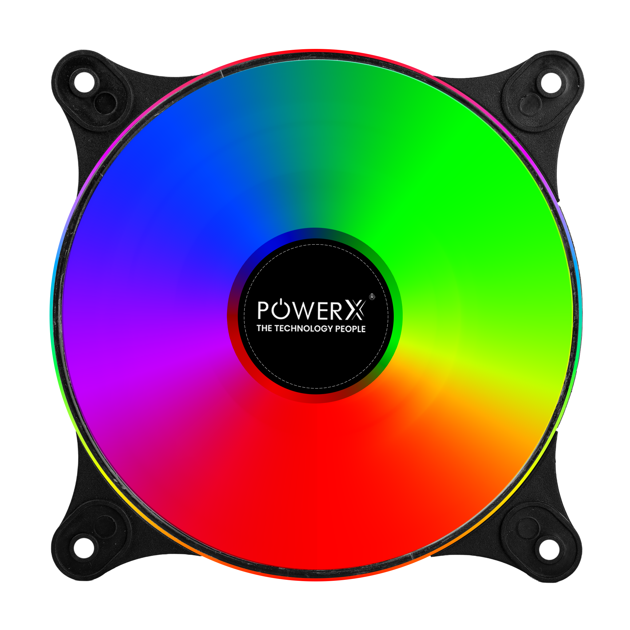 POWERX 120MM 9-Blade RGB Cooling Fan with Dual-Sided RGB Ring – Black